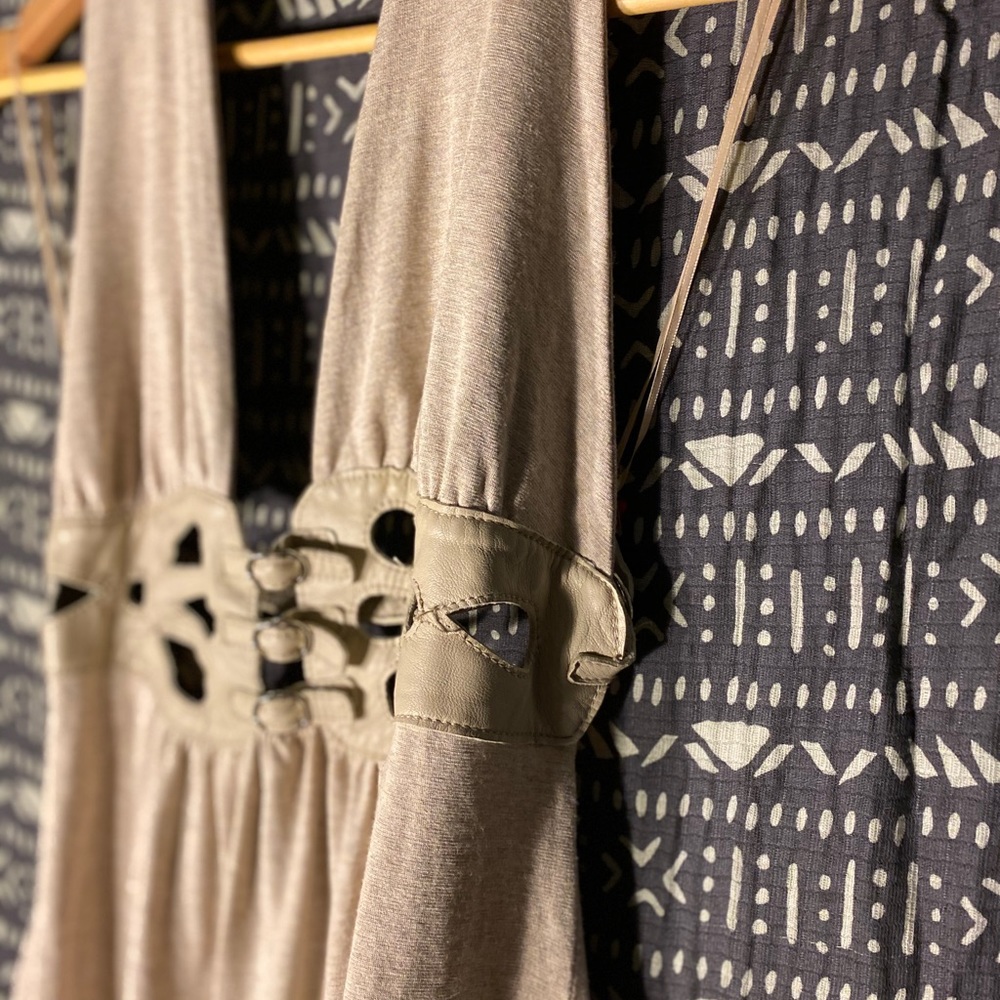 Ingwa Melero Alba top 70s boho w/leather cut out